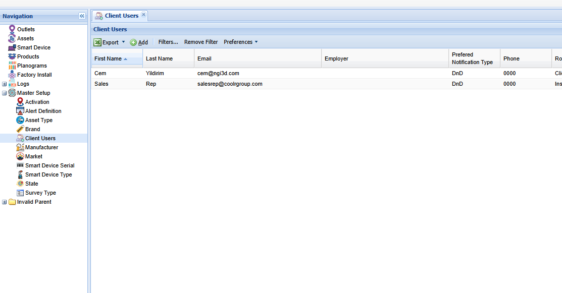 Default Asset Screen